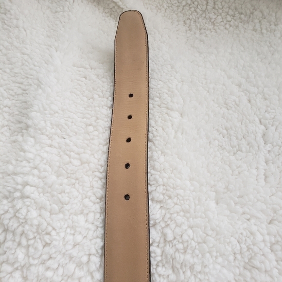 BRIGHTON Women's Black Leather Belt Silver and Gold Tone Buckle Scroll Work - Picture 10 of 14